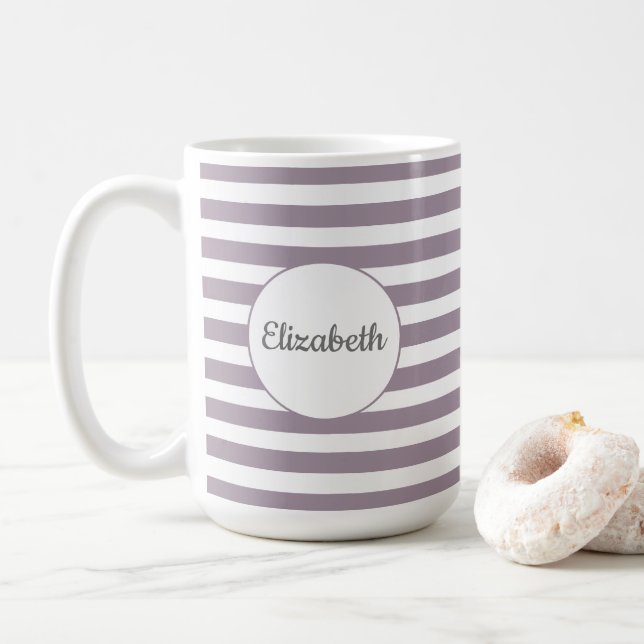 Striped Name Mug (With Donut)