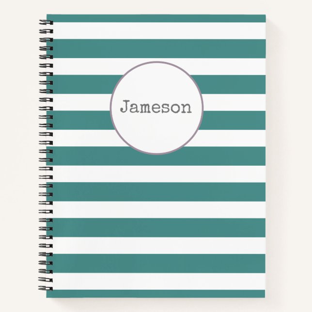 Striped Name Notebook (Front)