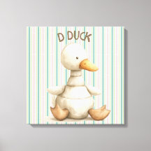 Striped Nursery Design with Duck & D Duck Accent 