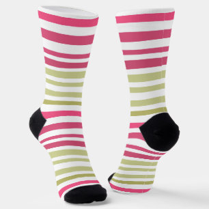 striped olive pink socks