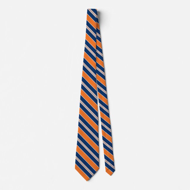 Striped Orange And Blue Ties For Men (Front)