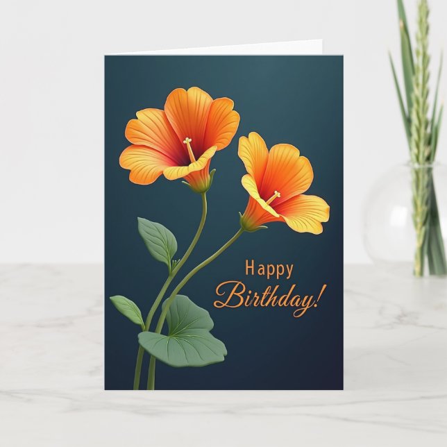Striped Orange Bloom Art Card (Front)
