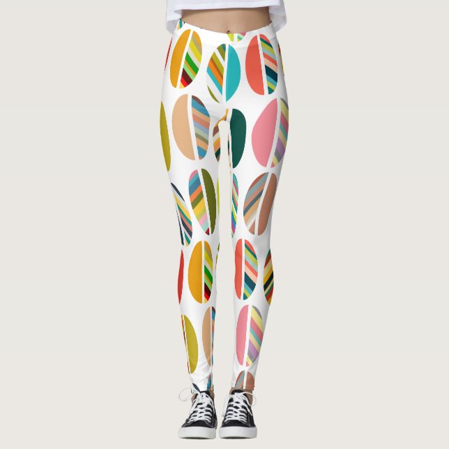 Striped Oval Halves  Leggings (Front)