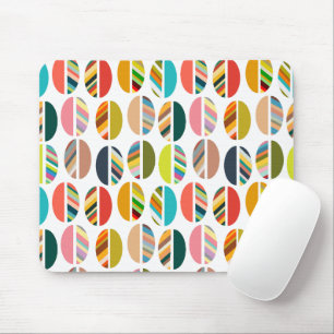Striped Oval Halves Mouse Pad