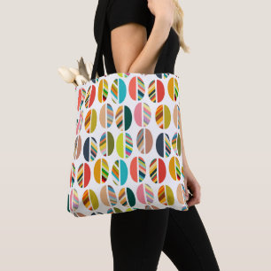 Striped Oval Halves Tote Bag