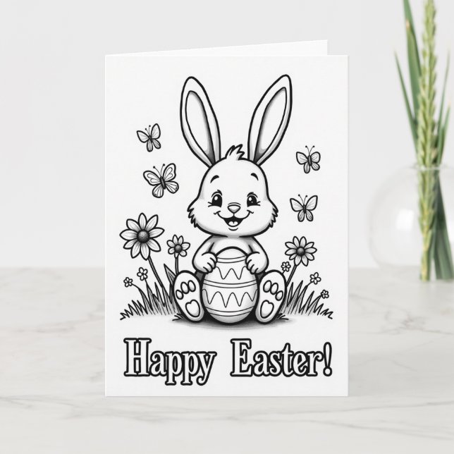 Striped Ovoid Bunny Joy Card (Front)