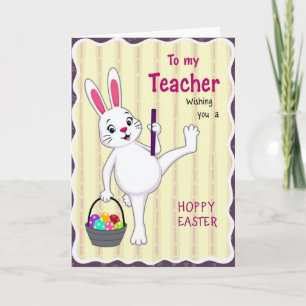 Striped Ovoids Rabbit Spring Card
