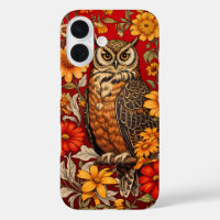 Striped Owl And Zinnia Flowers