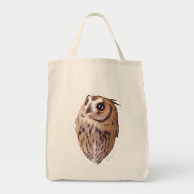 Striped owl Shopping Tote (Front)