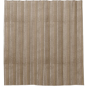 Striped Oxford Brown Shower Curtain