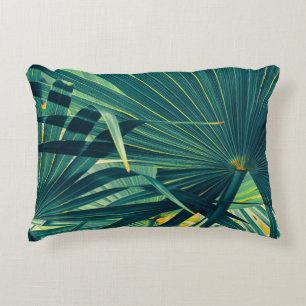 Striped Palm Leaf Toned Texture Decorative Cushion