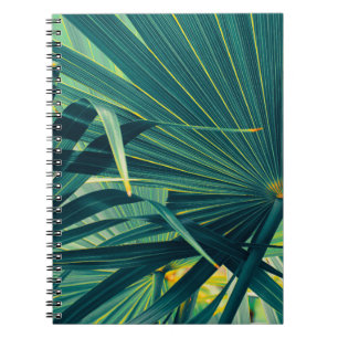 Striped Palm Leaf Toned Texture Notebook