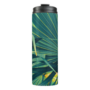 Striped Palm Leaf Toned Texture Thermal Tumbler