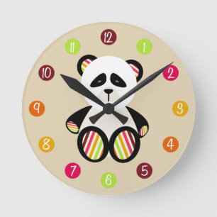 Striped Panda Clock