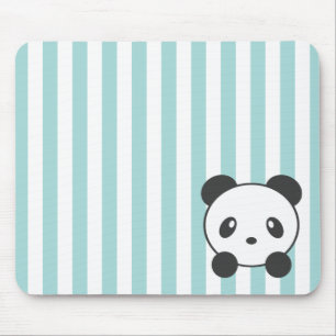 Striped Panda Mouse Pad