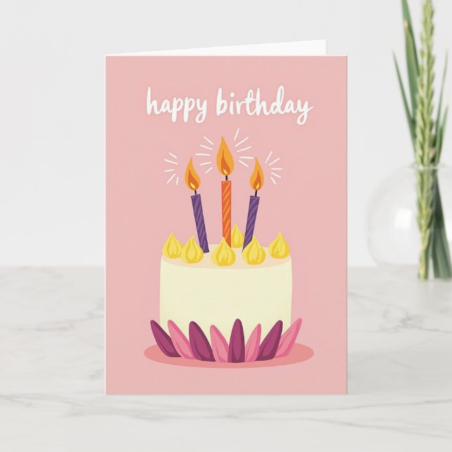 Striped Party Cake Card (Front)