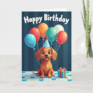 Striped Party Pup Card