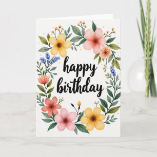 Striped Pastel Wreath Card