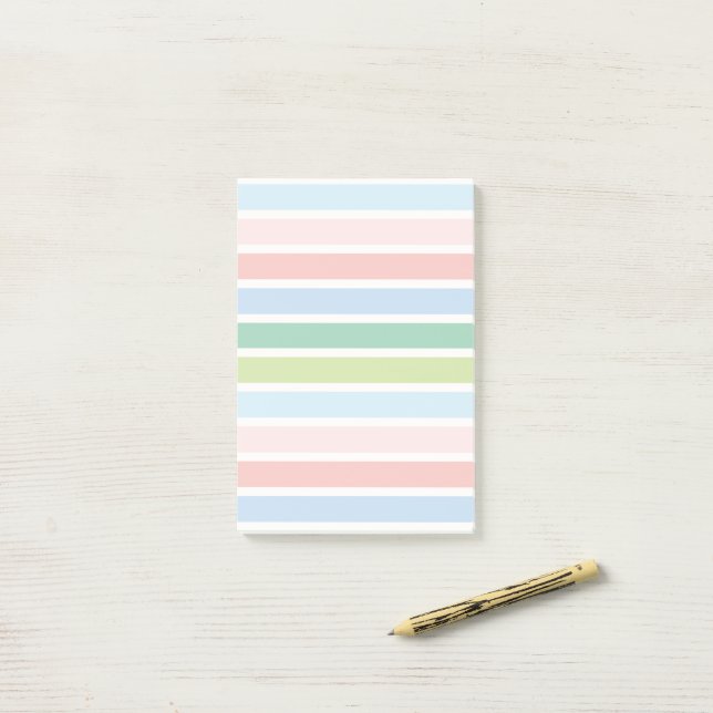 Striped Pastels Post-it Notes (On Desk)
