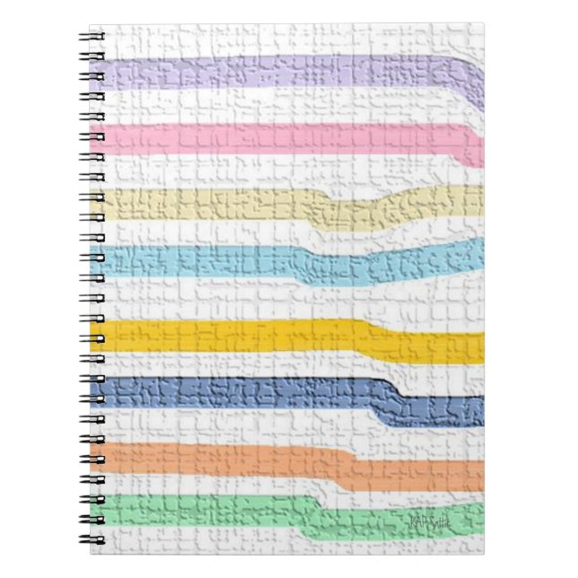 Striped Pastels Textured Notebook (Front)