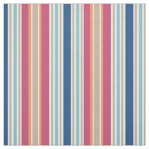 Striped Pattern Fabric   Tan  Pink Blue Stripes