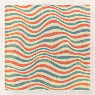 Striped pattern glass coaster