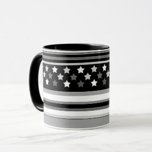 Striped pattern horizontal with stars mug