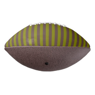 Striped pattern in chocolate brown and olive green football