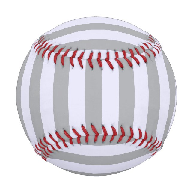 Striped pattern in grey and lavender baseball (Front)