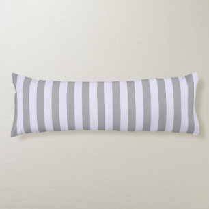 Striped pattern in grey and lavender body cushion