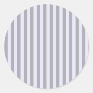 Striped pattern in grey and lavender classic round sticker
