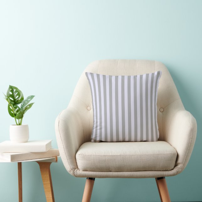 Striped pattern in grey and lavender cushion (Chair)