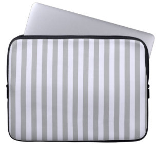 Striped pattern in grey and lavender laptop sleeve
