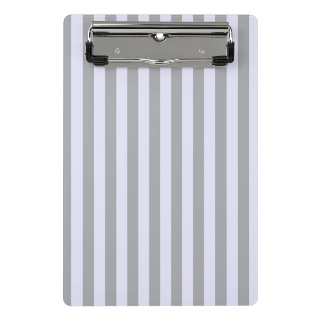 Striped pattern in grey and lavender mini clipboard (Front)