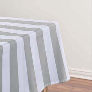 Striped pattern in grey and lavender tablecloth