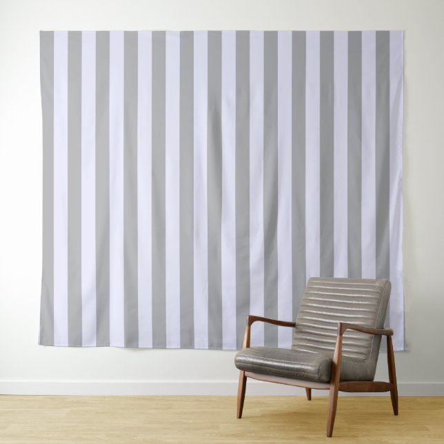 Striped pattern in grey and lavender tapestry (In Situ (Horizontal))