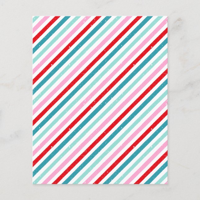 Striped Pattern Pink Red Green Scrapbook Paper (Front)