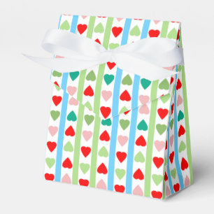 Striped pattern with hearts for Valentine's day Favour Box