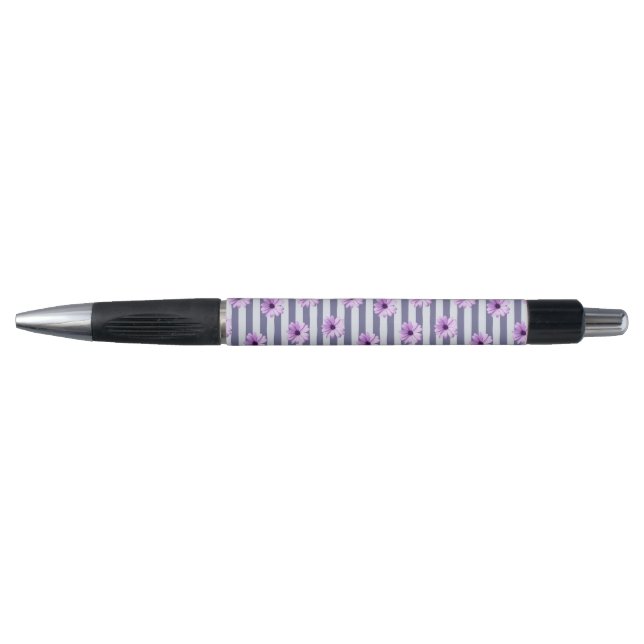 striped pattern with purple daisies (Front)