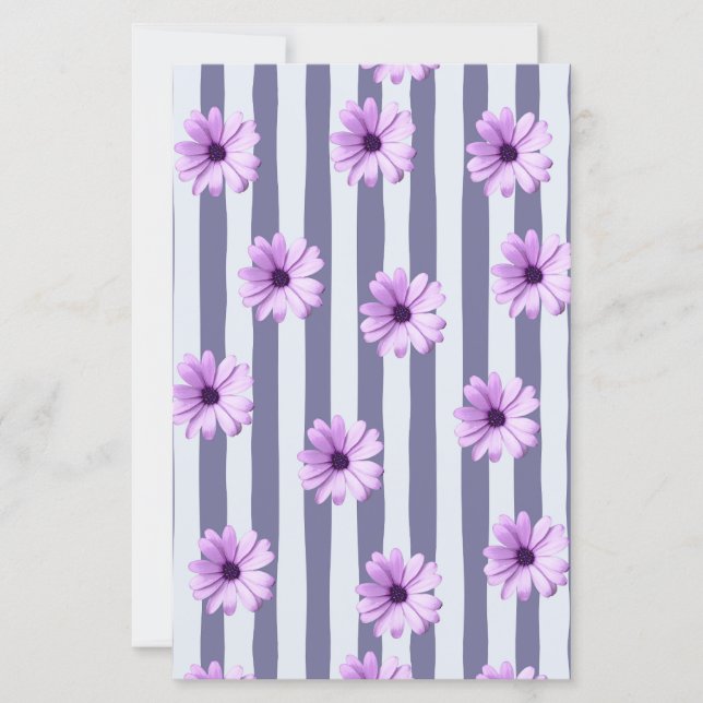 striped pattern with purple daisies (Front)