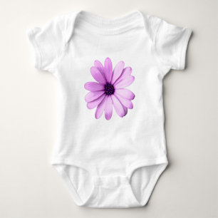 striped pattern with purple daisies baby bodysuit