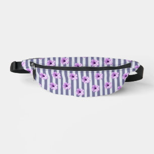 striped pattern with purple daisies bum bags