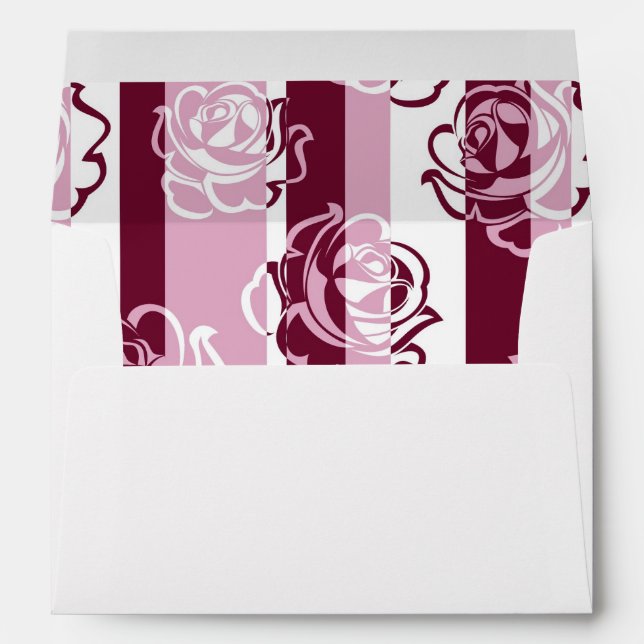 Striped pattern with roses envelope (Back (Bottom))