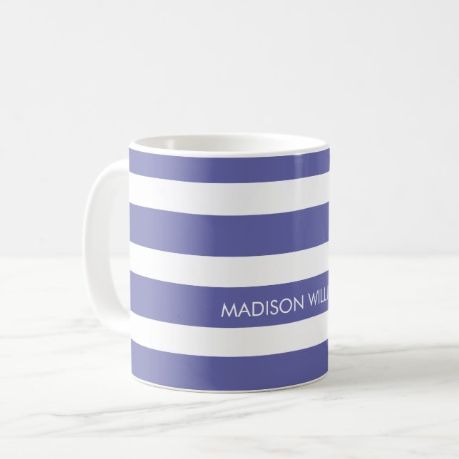 Striped Personalised Coffee Mug (Front Left)
