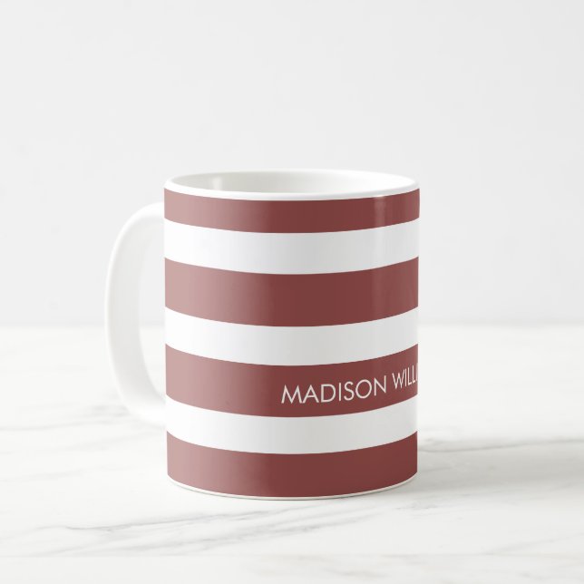 Striped Personalised Coffee Mug (Front Left)