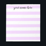 Striped Personalised Notepad<br><div class="desc">Personalised notepad with lavender stripes</div>