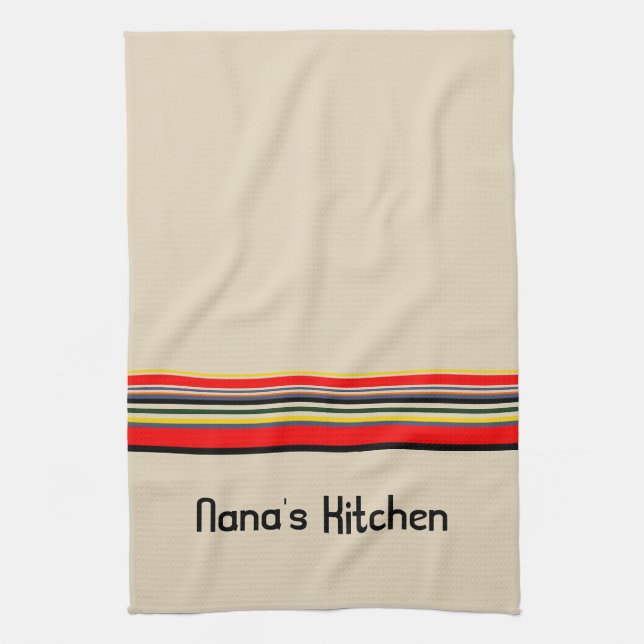 Striped - Personalised Text Tea Towel (Vertical)