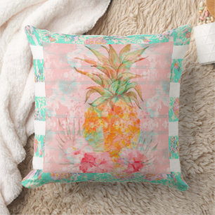 Striped Pineapple Decorative Throw Pillow