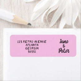 Striped Pink and Red Wedding Return Address Labels