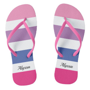 Striped Pink Purple Blue Personalized Thongs
